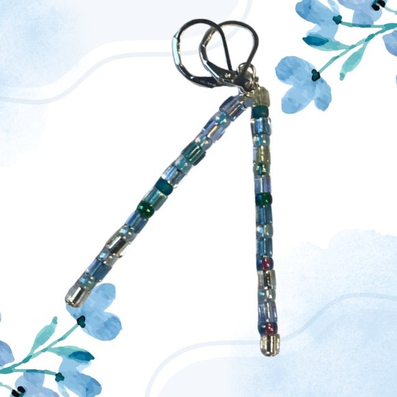 🍒 Dangle Hand Crafted Earrings STERLING SILVER HOOKS 🐥 - Picture 1 of 4